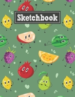 Sketchbook: 8.5 x 11 Notebook for Creative Drawing and Sketching Activities with Funny Fruits Themed Cover Design 1710145102 Book Cover