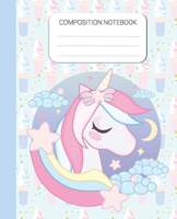 Composition Notebook: Ice Cream Unicorn Wide Ruled Notebook, School Notebook, 7.5 x 9.25 Inches Home School Notebook, Writing Notebook Gift for Girls Kids, Students, Teens 1675084572 Book Cover