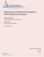 Restrictions on Itemized Tax Deductions: Policy Options and Analysis 1500541540 Book Cover