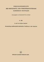 Anwendung Mathematisch-Statistischer Verfahren in Der Industrie 3663035166 Book Cover