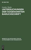 Untersuchungen Der Sogenannten Baruchschrift 3110064707 Book Cover