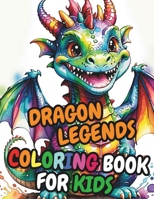 Dragon Legends Coloring Book For Kids: 50 Adorable High Quality Illustrations B0CVKC1G97 Book Cover