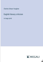 English literary criticism: in large print 3368351362 Book Cover