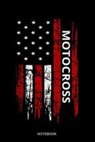 Motocross Notebook: Blank Lined Journal 6x9 - American Flag USA Patriotic Motocross Dirt Bike Enduro Racing Biker Sports 4th of July Gift 1072348012 Book Cover