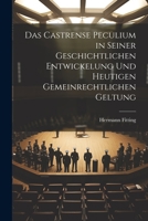 Das Castrense Peculium in Seiner Geschichtlichen Entwickelung Und Heutigen Gemeinrechtlichen Geltung 1021604054 Book Cover