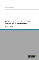Die Päderastie in der wissenschaftlichen Literatur des 20. Jahrhunderts 3640849159 Book Cover