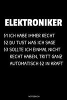 Elektroniker: Meister Elektriker Geschenk Geselle Notizbuch f�r Vater Buch Elektroniker Spr�che Ehemann Spruch Handwerker Tagebuch Vatertag G�stebuch Elektrotechniker Notizen Heft Entw�rfe I Gr��e 6 x 169184795X Book Cover