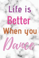 Life Is Better When You Dance: Ballet journal Black Ballet Ruled lined White Notebook Cover Logbook page 6x9 inches, 122 pages Perfect to write notes about Dancing lessons Gifts for Toddler Girls Girl 171199300X Book Cover