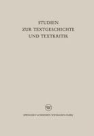 Studien Zur Textgeschichte Und Textkritik 3663064093 Book Cover