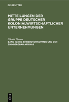 Die Zinnerzvorkommen und der Zinnbergbau Afrikas 3112453956 Book Cover