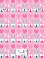 Notebook magic lover: Cute bunny on pink cover and Dot Graph Line Sketch pages, Extra large (8.5 x 11) inches, 110 pages, White paper, Sketch, Draw and Paint 172054896X Book Cover