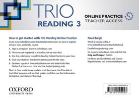 Trio Reading: Level 3: Online Practice Teacher Access Card 0194004058 Book Cover