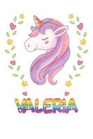 Valeria: Valeria Notebook Journal 6x9 Personalized Gift For Valeria Unicorn Rainbow Colors Lined Paper 1080908676 Book Cover