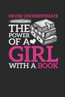 Never Underestimate The Power Of A Girl With A Book: Blank Lined Notebook (6 x 9 - 120 pages) Reader Themed Notebook for Daily Journal, Diary, and Gift 1677161019 Book Cover