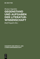 Gegenstand Und Aufgaben Der Literaturwissenschaft 348422018X Book Cover