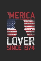 Merica Lover Since 1974: Graph Paper Notebook / Journal (6 X 9 - 5 Squares per inch - 120 Pages) - Gift Idea for American, US Flag, Birthday 1697502601 Book Cover