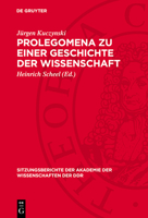 Prolegomena Zu Einer Geschichte Der Wissenschaft 3112723961 Book Cover