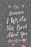 Nannie I Wrote This Book About You: Fill In The Blank Book For What You Love About Grandma Grandma's Birthday, Mother's Day Grandparent's Gift 1660702976 Book Cover