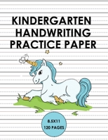 Kindergarten Handwriting Practice Paper: Handwriting Unicorn Notebook for kids 6x9 120 pages, Learn to write alphabets and improve writing skills with dotted journal for primary, preschool, school, ki 1694305791 Book Cover
