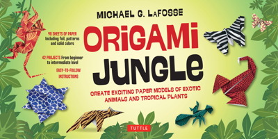 Origami Jungle Kit: Create Exciting Paper Models of Exotic Animals and Tropical Plants [Origami Kit with 2 Books, 98 Papers, 42 Projects] 0804845522 Book Cover
