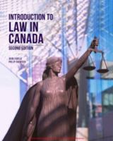 INTRODUCTION TO LAW IN CANADA, 2ND EDITION 1772554685 Book Cover
