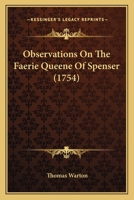 Observations on the Fairy Queen of Spenser. 1140720791 Book Cover