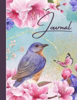 Writing Journal: A Purple Martin Perched on Cherry Blossoms, A Beautiful Bird & Blossom Themed Notebook with Decorative Pages and Date Entry Lines, ... Journal & More! 1958781096 Book Cover