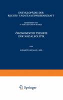 Okonomische Theorie Der Sozialpolitik 3642876986 Book Cover