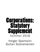 Corporations: Statutory Supplement 1974441709 Book Cover