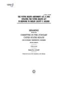 The Voting Rights Amendment Act, S. 1945 : updating the Voting Rights Act in response to Shelby County v. Holder 1979875146 Book Cover