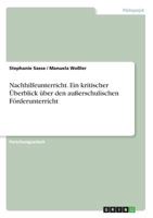 Nachhilfeunterricht. Ein kritischer �berblick �ber den au�erschulischen F�rderunterricht 3638710513 Book Cover