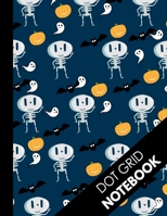 Dot Grid Notebook: Halloween Gifts for School Kids: Funny Halloween Pattern Zombie Mummy Skeleton Bats Pumpkin: 8.5 x 11 Dotted Paper Book | 100 Pages | Dot Grid Journal ( Bullet Grid Notebook ) 1690926430 Book Cover
