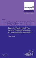 Back to Westphalia? the West's Waning Enthusiasm for Humanitarian Intervention 1907144048 Book Cover