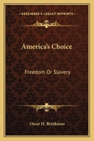 America's Choice: Freedom Or Slavery 0548389365 Book Cover