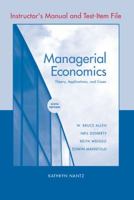Managerial Economics: Instructor's Manual 0393925242 Book Cover