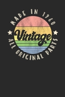 Vintage, Made in 1960 All Original Parts: Classic 1960 Birthday Gift Retro Vintage Style B083XX5JMB Book Cover