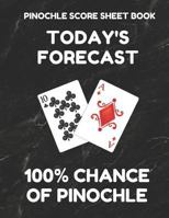 Pinochle Score Sheet Book: Book of 100 Score Sheet Pages for Pinochle, 8.5 by 11 Funny Forecast Black Cover 1796999490 Book Cover