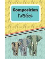 Composition Notebook: A Trio of Elephants WIDE RULED Composition Notebook for Boys and Men 1080297642 Book Cover