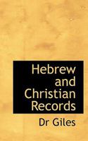 Hebrew and Christian Records 053058817X Book Cover