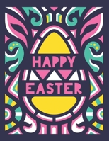 Happy Easter: Mandala Easter Coloring Book: Adult Easter Coloring Book Adult Easter Gifts 8.5x11 B08W717J9M Book Cover