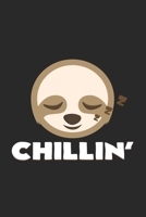 Chillin': 6x9 Sloth - dotgrid - dot grid paper - notebook - notes 1089012799 Book Cover