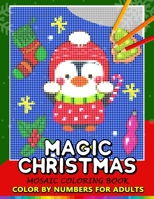 Magic Christmas Color by Numbers for Adults: Santa, Snowman and and Friend Mosaic Coloring Book Stress Relieving Design Puzzle Quest 1703492137 Book Cover