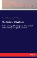 The Register of Walesby 3337192521 Book Cover