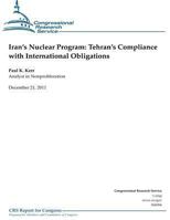 Iran's Nuclear Program: Tehran's Compliance with International Obligations 1475275609 Book Cover