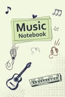 Music Notebook With Cool Interior & Music Instrument at Cover. 120 Pages 6x9 in Music Manuscript Paper. Space to Write Lyrics and Music Notes. Musicians Notebook. Manuscript Paper for Notes, Lyrics an 170208616X Book Cover