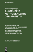Elementare Methoden Unter Besonderer Berucksichtigung Der Anwendungen in Den Wirtschafts- Und Sozialwissenschaften 3111008916 Book Cover