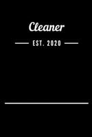 Cleaner EST. 2020: Blank Lined Notebook Journal 1693515563 Book Cover