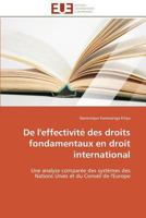 de l'Effectivité Des Droits Fondamentaux En Droit International 3841794335 Book Cover
