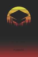 Planner: Mortarboard Graduation Cap 2 Year Weekly Planner 2020 - 2022 Retro Vintage Sunset Cover January 20 - December 21 Planning Organizer Writing Notebook Productive Datebook Calendar Schedule Plan 1704132460 Book Cover