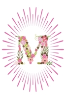 M: Initial M Monogram Notebook Journal Gift Pink Floral letter design (Pink Flower Letters Monogram Journals) 1694471268 Book Cover